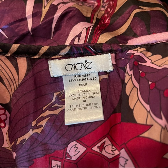 Purple Silk Floral Print Cinched Sleeveless Beaded Blouse - Picture 9 of 9